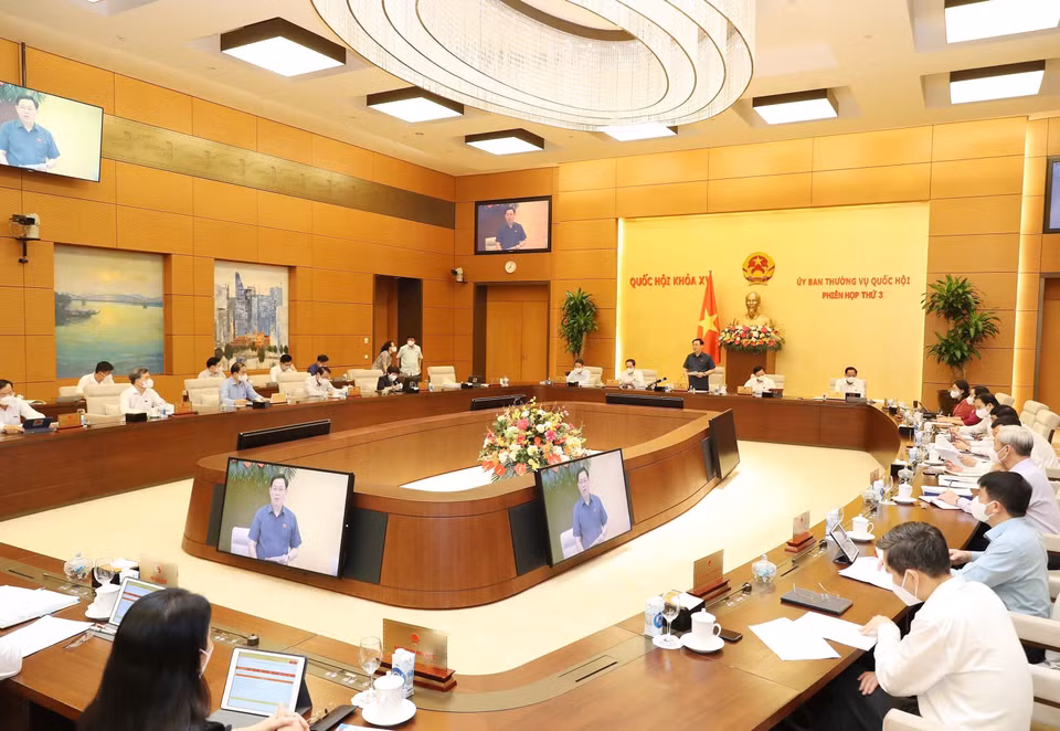 Quang cảnh khai mạc Phiên họp thứ 3 Ủy ban Thường vụ Quốc hội khóa XV. (Ảnh: Trọng Đức/TTXVN)