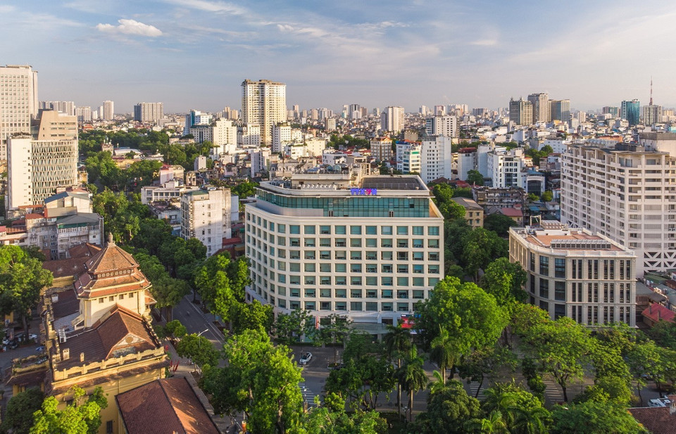 Tòa nhà là nơi làm việc, ngôi nhà chung, niềm tự hào của các thế hệ phóng viên, biên tập viên, cán bộ, nhân viên Thông tấn xã Việt Nam. (Ảnh: Phạm Tuấn Anh/TTXVN)
