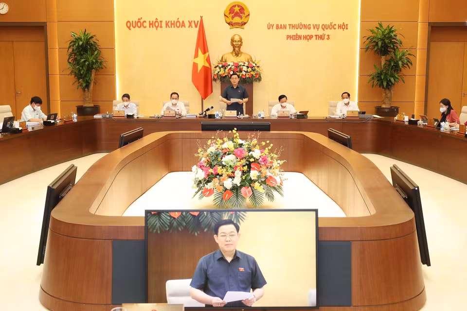 Quang cảnh khai mạc Phiên họp thứ 3 Ủy ban Thường vụ Quốc hội khóa XV. (Ảnh: Trọng Đức/TTXVN)