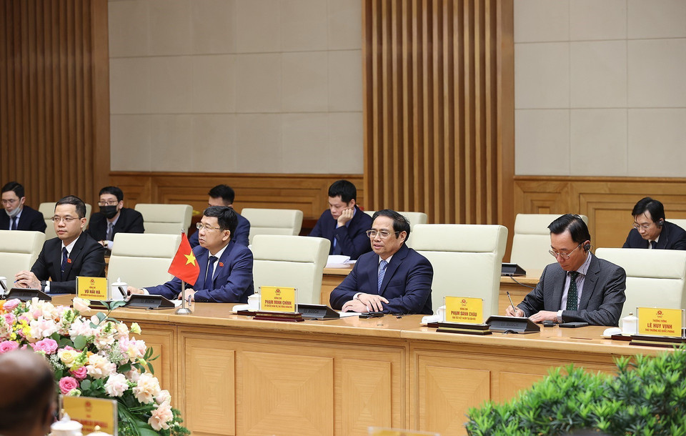 Thủ tướng Phạm Minh Chính phát biểu. (Ảnh: Dương Giang/TTXVN)