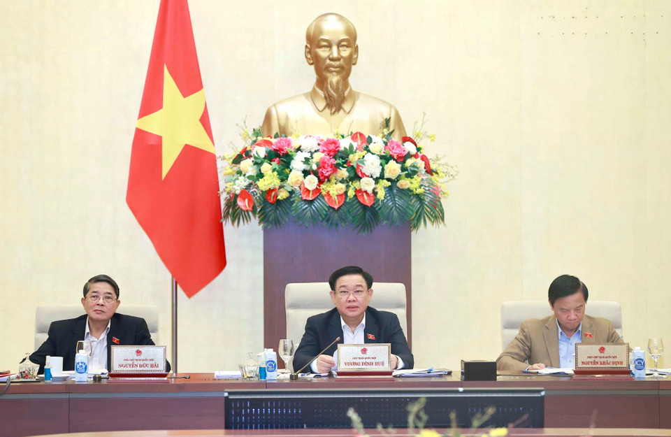 Chủ tịch Quốc hội Vương Đình Huệ phát biểu. (Ảnh: Doãn Tấn/TTXVN)