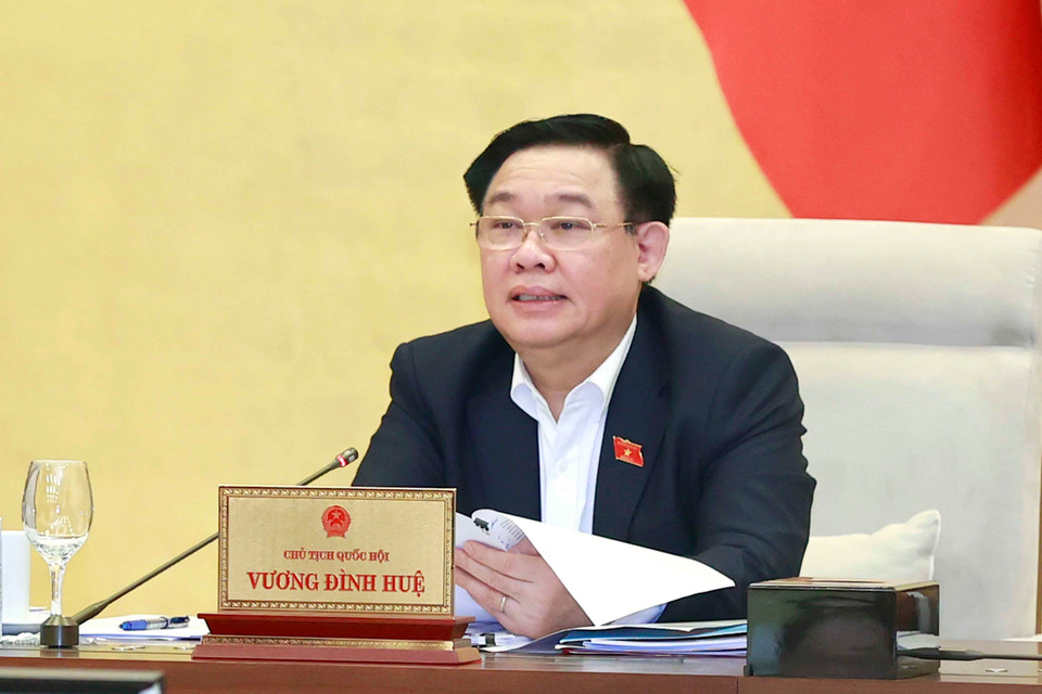 Chủ tịch Quốc hội Vương Đình Huệ phát biểu. (Ảnh: Doãn Tấn/TTXVN)