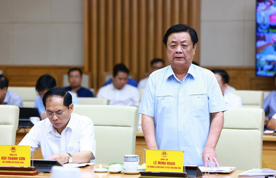 Bộ trưởng Bộ Nông nghiệp và Phát triển nông thôn Lê Minh Hoan phát biểu. (Ảnh: Dương Giang/TTXVN)