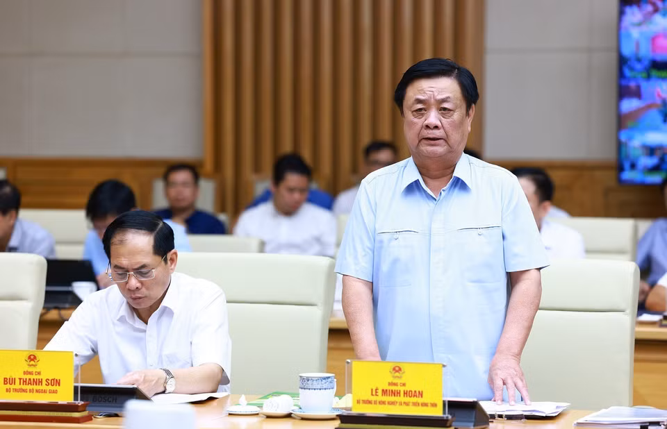 Bộ trưởng Bộ Nông nghiệp và Phát triển nông thôn Lê Minh Hoan phát biểu. (Ảnh: Dương Giang/TTXVN)