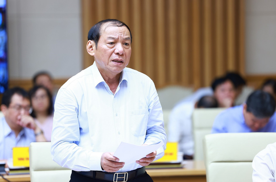 Bộ trưởng Bộ Văn hóa, Thể thao và Du lịch Nguyễn Văn Hùng phát biểu. (Ảnh: Dương Giang/TTXVN)