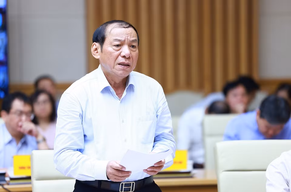 Bộ trưởng Bộ Văn hóa, Thể thao và Du lịch Nguyễn Văn Hùng phát biểu. (Ảnh: Dương Giang/TTXVN)