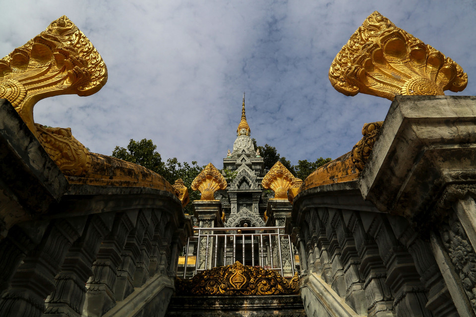 Kiến trúc độc đáo của chùa Kà Ốt. (Ảnh: Giang Phương/TTXVN)