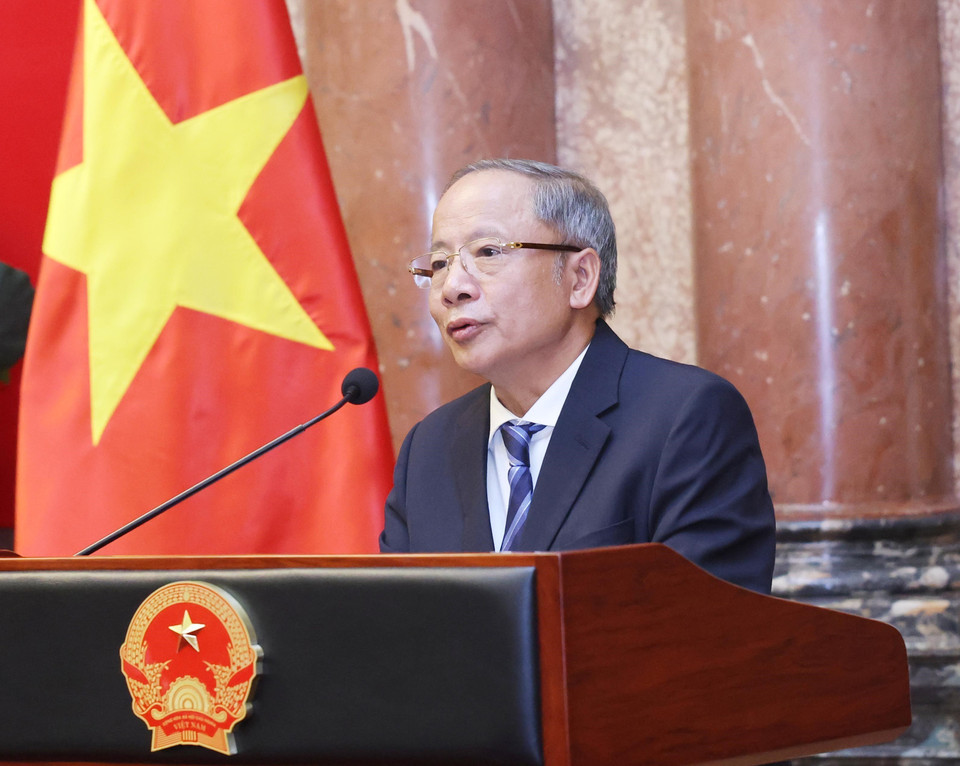 Chủ tịch Hiệp hội Doanh nghiệp nhỏ và vừa Việt Nam Nguyễn Văn Thân phát biểu. (Ảnh: Lâm Khánh/TTXVN)