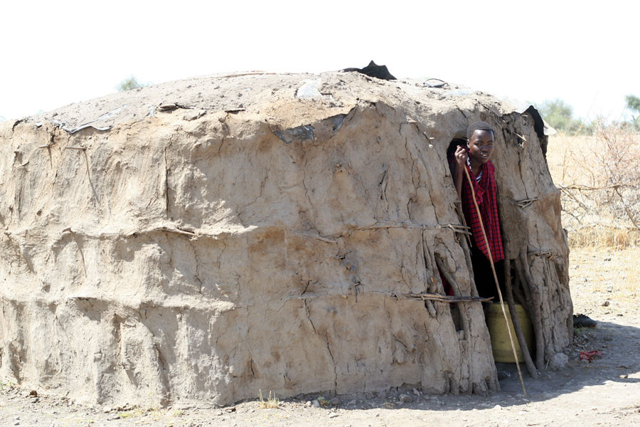 Vật liệu trát bên ngoài được làm từ bùn và phân gia súc. Một ngôi nhà nhỏ như trong ảnh chỉ có 2 gian buồng, 1 khu vực đun bếp và đủ sức chứa cho 5 người. (Ảnh: T.H/Vietnam+)