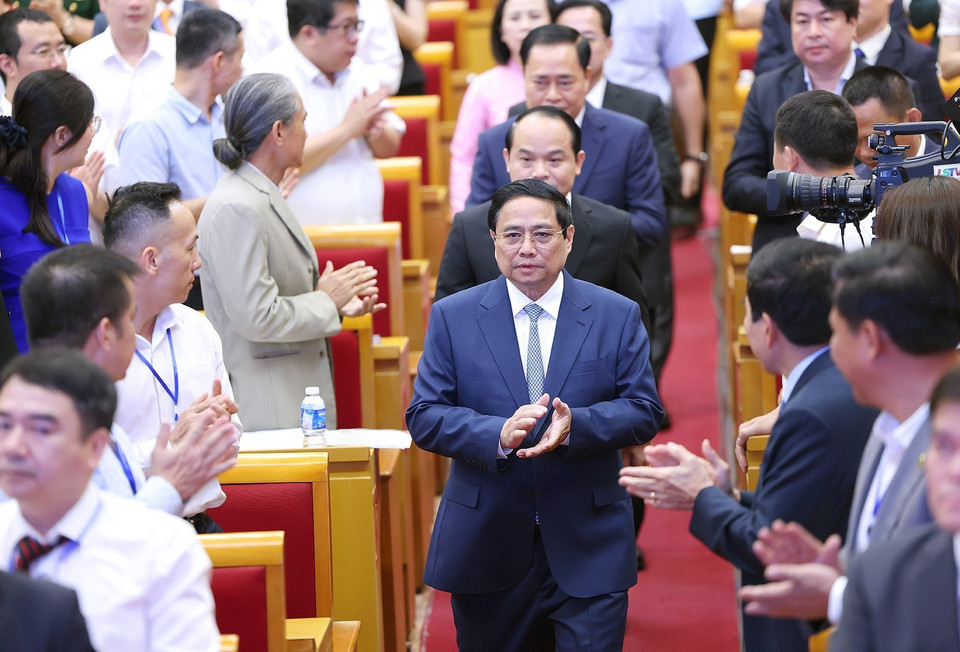 Chiều 21/4/2024, tại thành phố Lạng Sơn, Thủ tướng Phạm Minh Chính dự Hội nghị công bố quy hoạch tỉnh Lạng Sơn thời kỳ 2021-2030, tầm nhìn đến năm 2050 và xúc tiến đầu tư vào tỉnh Lạng Sơn năm 2024. (Ảnh: Dương Giang/TTXVN)