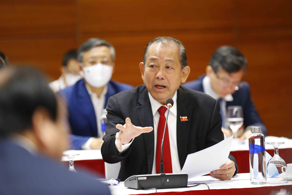 Phó Thủ tướng Thường trực Chính phủ Trương Hòa Bình phát biểu. (Ảnh: Doãn Tấn/TTXVN)