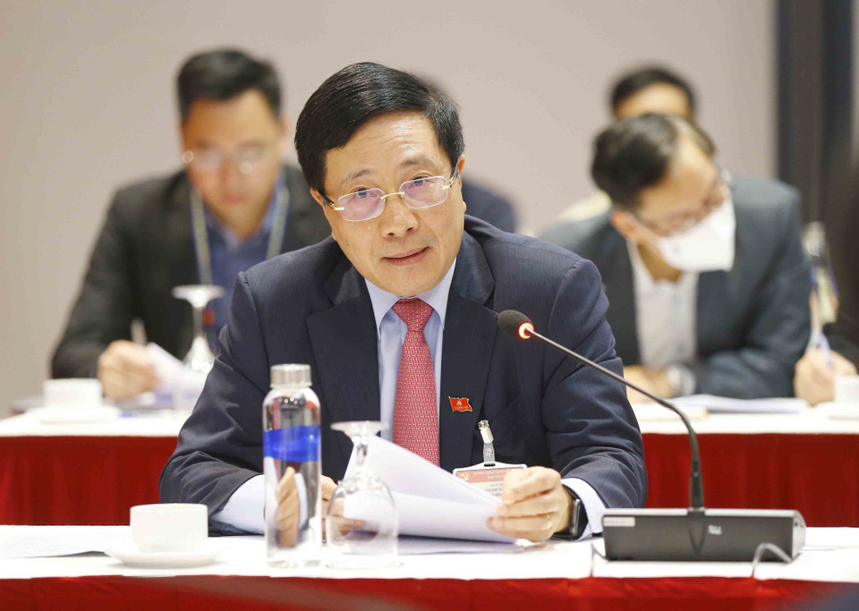 Phó Thủ tướng, Bộ trưởng Ngoại giao Phạm Bình Minh phát biểu. (Ảnh: Doãn Tấn/TTXVN)