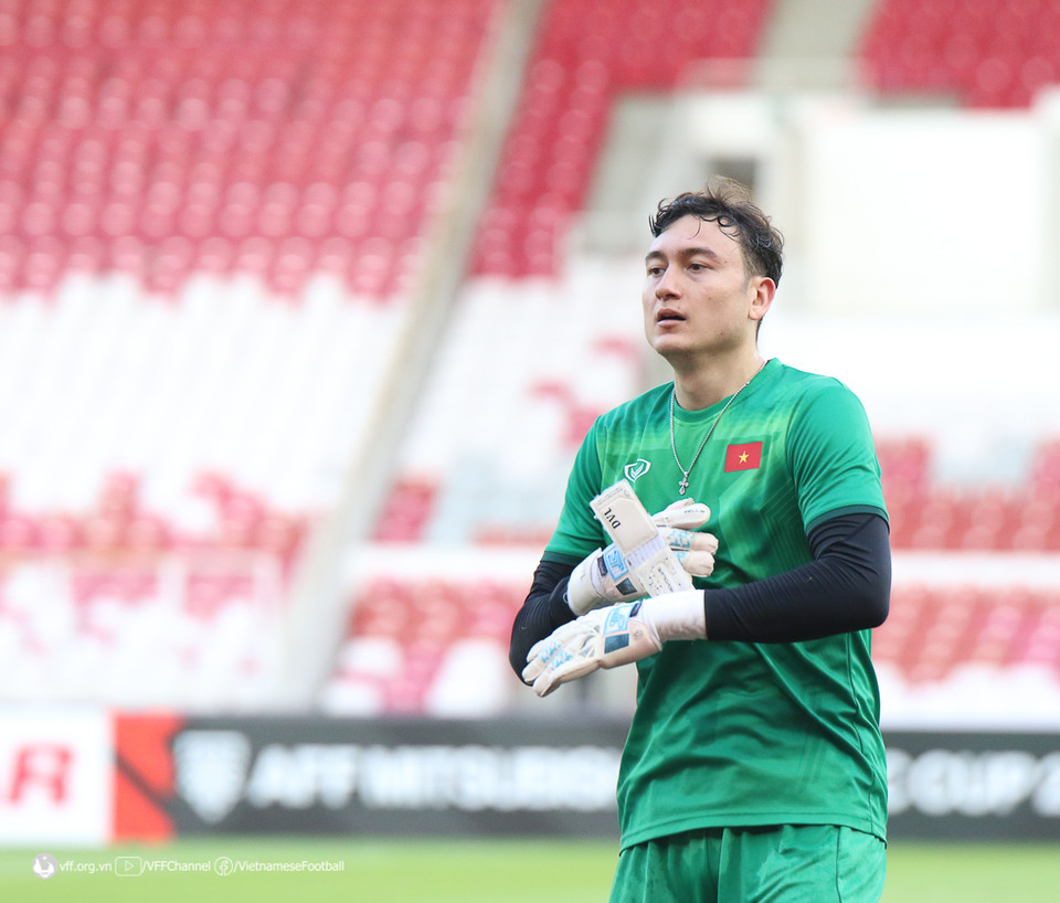 Văn Lâm vẫn chưa lần nào phải vào lưới nhặt bóng tại AFF Cup 2022. (Nguồn: VFF)