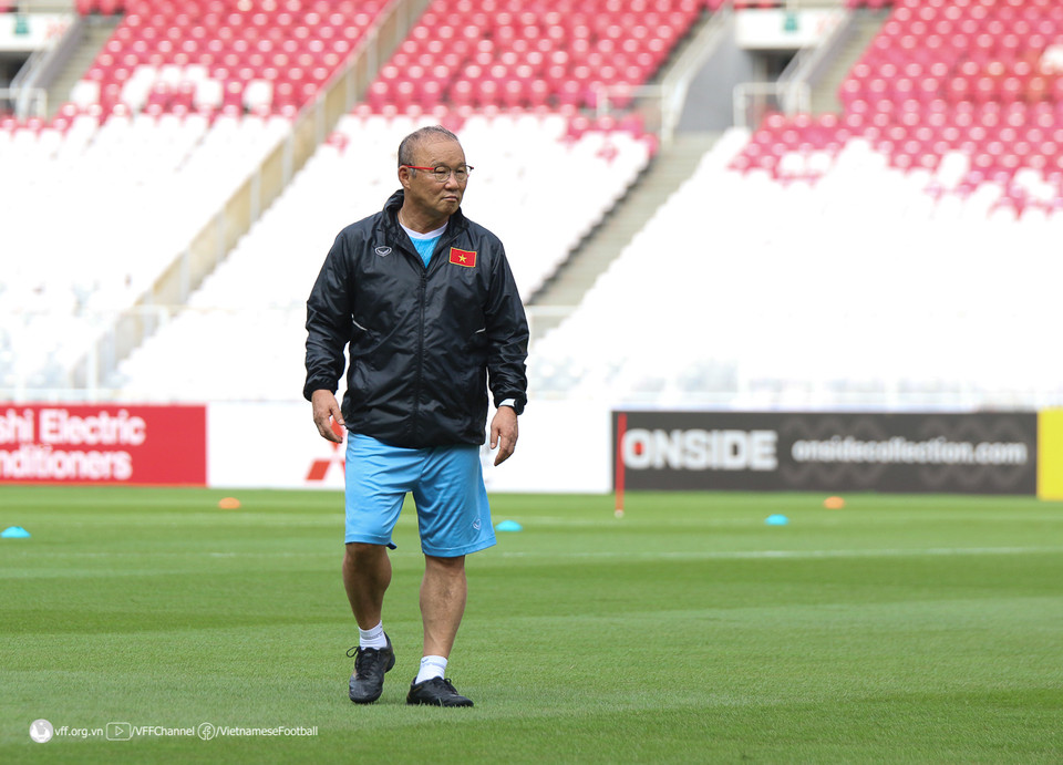 Thầy Park vẫn đang bất bại trước Indonesia và hy vọng ông và học trò sẽ nối dài thành tích. (Nguồn: VFF)