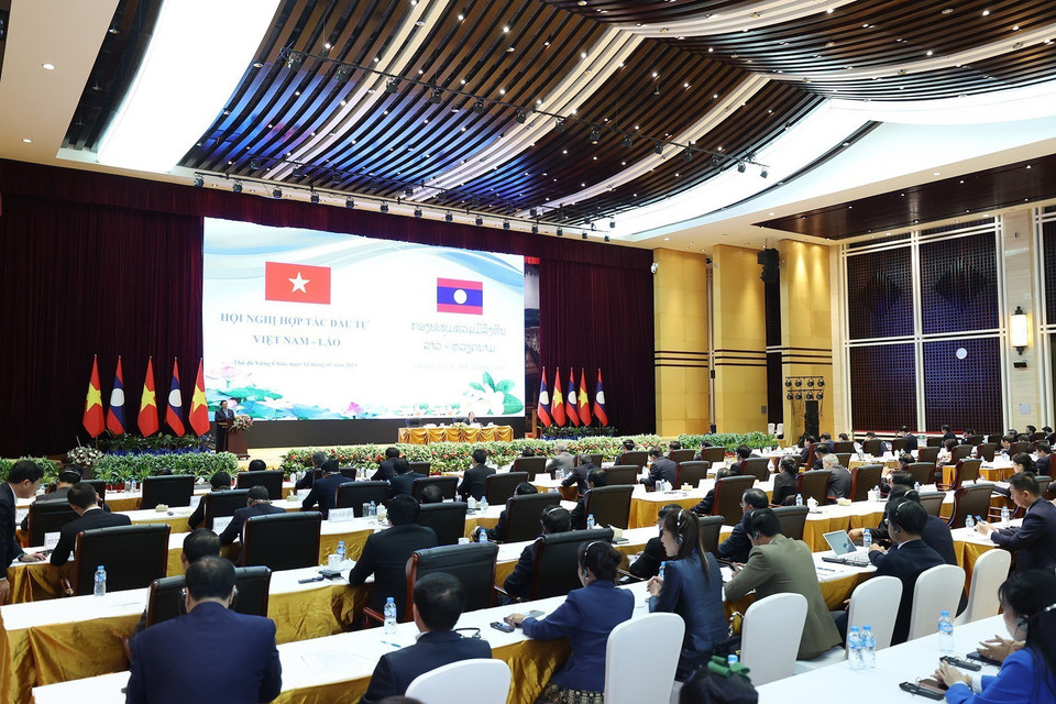 Hội nghị hợp tác đầu tư Việt Nam-Lào. (Ảnh: Dương Giang/TTXVN)