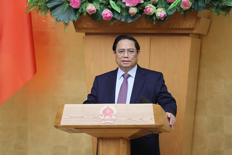 Thủ tướng Phạm Minh Chính chủ trì phiên họp. (Ảnh: Dương Giang/TXVN)