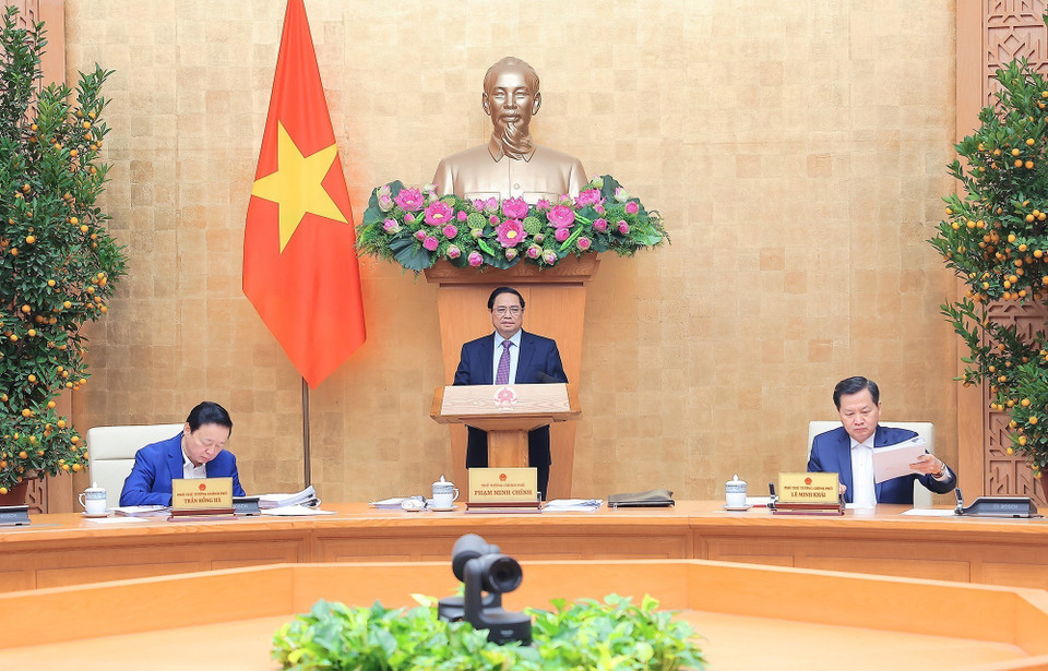 Thủ tướng Phạm Minh Chính chủ trì phiên họp. (Ảnh: Dương Giang/TXVN)