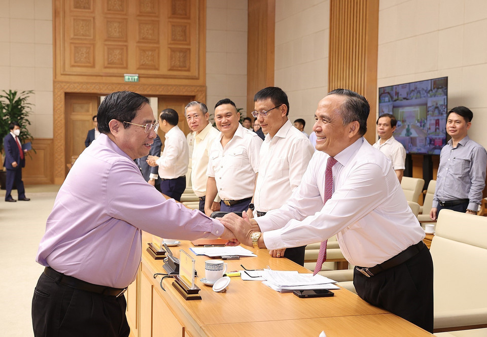 Thủ tướng Phạm Minh Chính với các đại biểu tham dự Hội nghị. (Ảnh: Dương Giang/TTXVN)