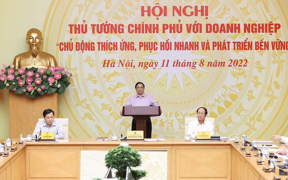 Thủ tướng Phạm Minh Chính chủ trì hội nghị. (Ảnh: Dương Giang/TTXVN)