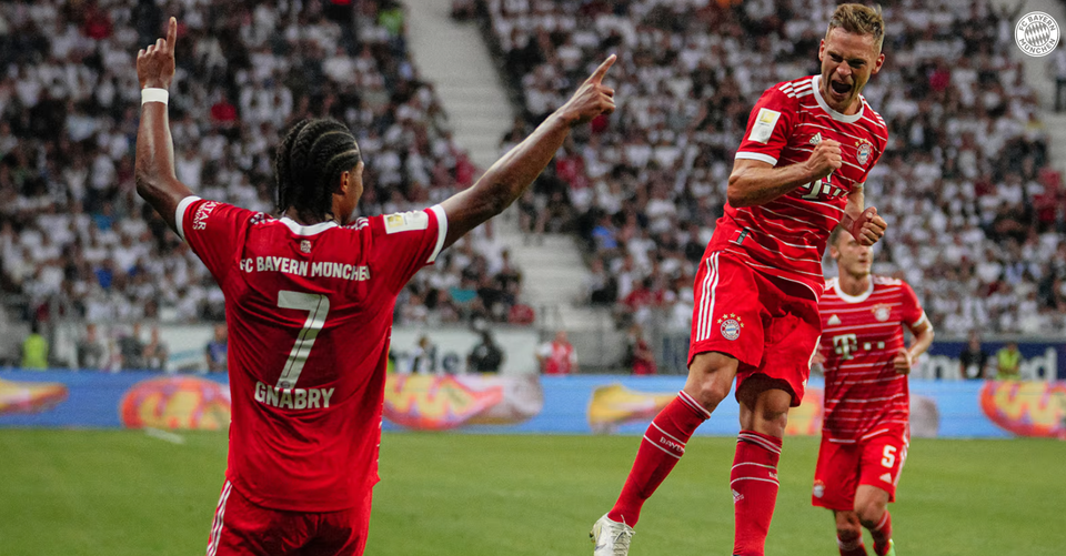 Kimmich-cầu thủ 'mở hàng" cho Bundesliga mùa giải 2022-23 ăn mừng cùng đồng đội. (Nguồn: FcBayern)