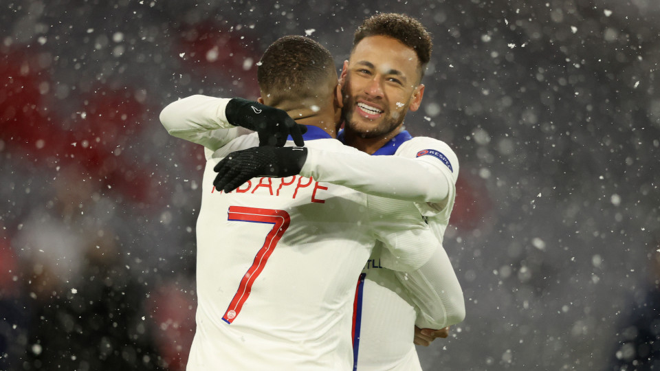 Neymar và Kylian Mbappe thi đấu ấn tượng để giúp PSG đánh bại Bayern ở Allianz Arena. (Nguồn: Getty Images)