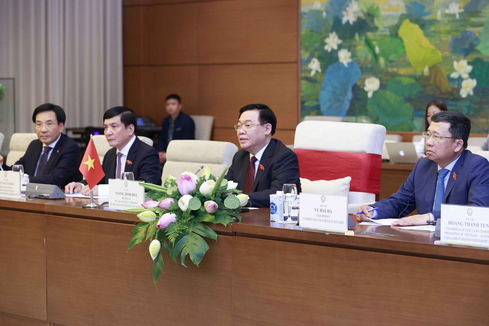 Chủ tịch Quốc hội Vương Đình Huệ phát biểu. (Ảnh: Doãn Tấn/TTXVN)