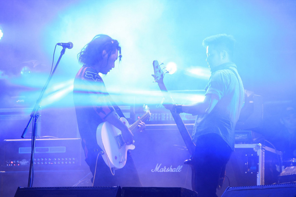 Oringchains có một phần trình diễn tuyệt vời để khai hỏa cho bữa tiệc. (Ảnh: PV/Vietnam+)