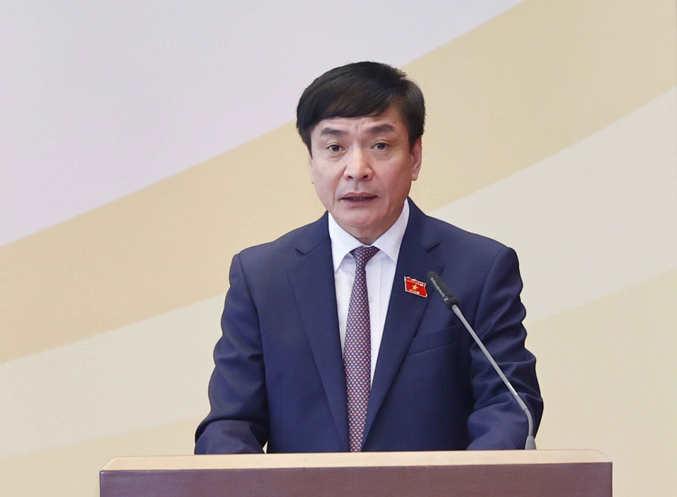 Tổng Thư ký Quốc hội, Chủ nhiệm Văn phòng Quốc hội Bùi Văn Cường phát biểu. (Ảnh: Doãn Tấn/TTXVN)