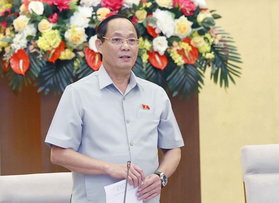 Hình ảnh Phó Chủ tịch Quốc hội Trần Quang Phương phát biểu. (Ảnh: Doãn Tấn/TTXVN)