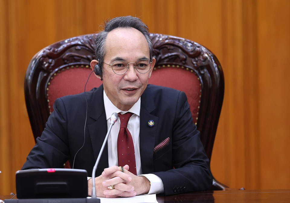 Đại sứ Thái Lan tại Việt Nam Nikorndej Balankura phát biểu.(Ảnh: Dương Giang/TTXVN)