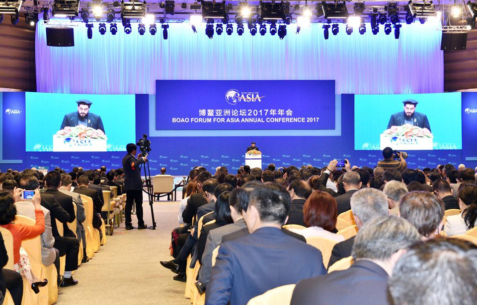 Lãnh đạo Afghanistan phát biểu tại Diễn đàn. (Ảnh: Vĩnh Hà-Trung Kiên/Vietnam+)