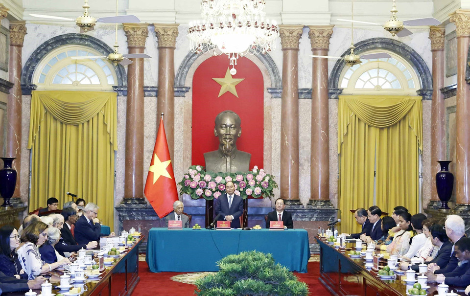 Quang cảnh buổi tiếp. (Ảnh: Thống Nhất/TTXVN)