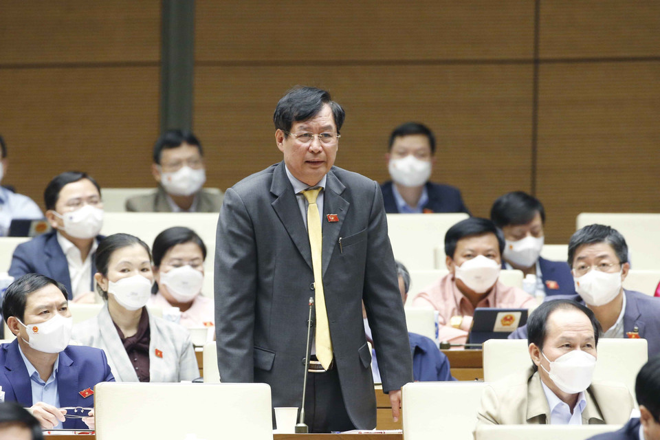 Đại biểu Quốc hội tỉnh Bình Dương Trần Công Phàn phát biểu. (Ảnh: Doãn Tấn/TTXVN)