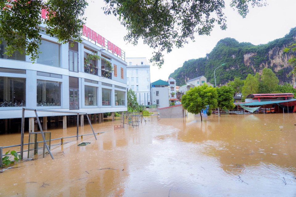 Các điểm ngập lụt do bão số 3 tại huyện Văn Lãng. (Ảnh: TTXVN phát)