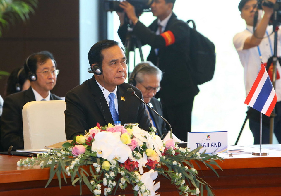 Thủ tướng Thái Lan Prayuth Chan-ocha dự Phiên họp kín GMS 6. (Ảnh: TTXVN)