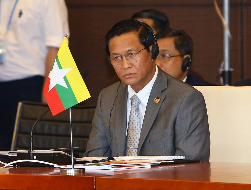 Phó Tổng thống Cộng hòa Liên bang Myanmar U Henry Van Thio dự Phiên họp kín GMS 6. (Ảnh: TTXVN)