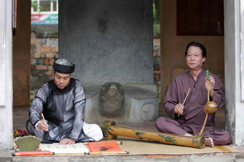 Hát Xẩm đang trong quá trình lập hồ sơ đề nghị công nhận là Di sản phi vật thể Quốc gia. (Ảnh: Nhật Anh/TTXVN)