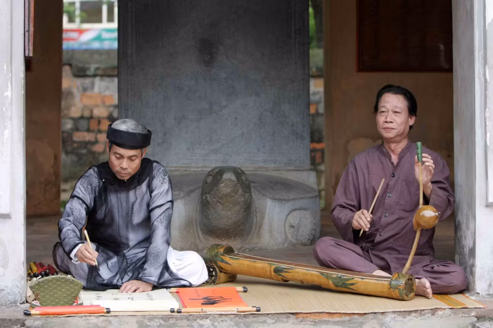 Hát Xẩm đang trong quá trình lập hồ sơ đề nghị công nhận là Di sản phi vật thể Quốc gia. (Ảnh: Nhật Anh/TTXVN)