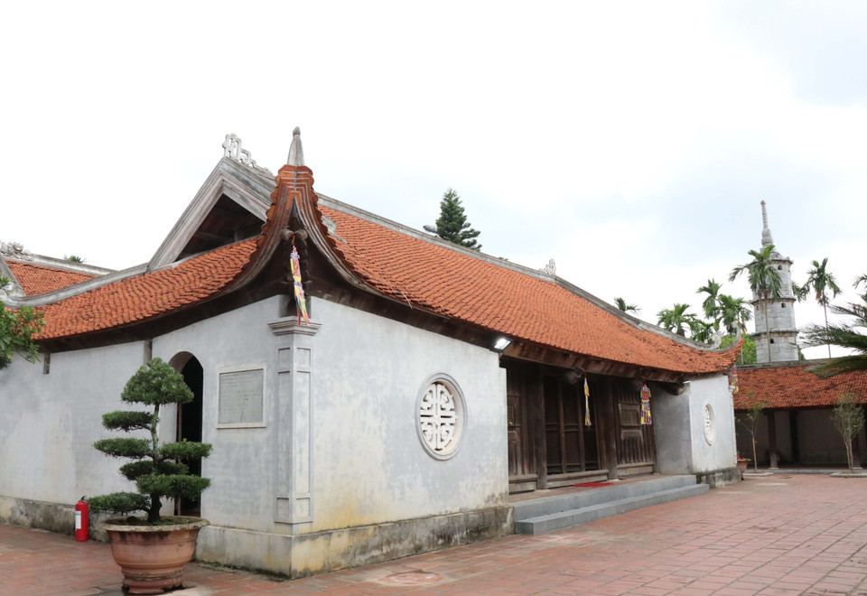 Một góc kiến trúc chùa Bút Tháp. (Ảnh: Thanh Thương/TTXVN)