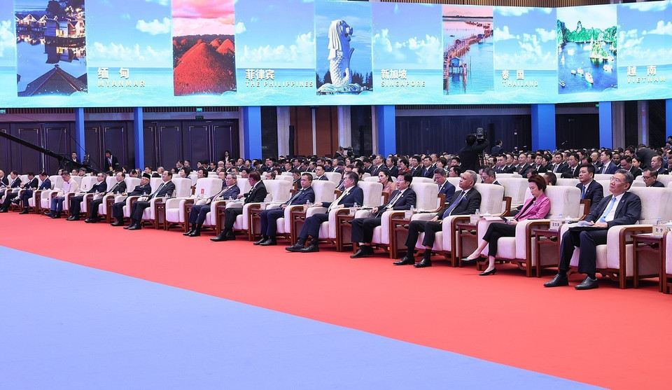 Các đại biểu tham dự Lễ khai mạc CAEXPO và CABIS lần thứ 20. (Ảnh: Dương Giang/TTXVN)