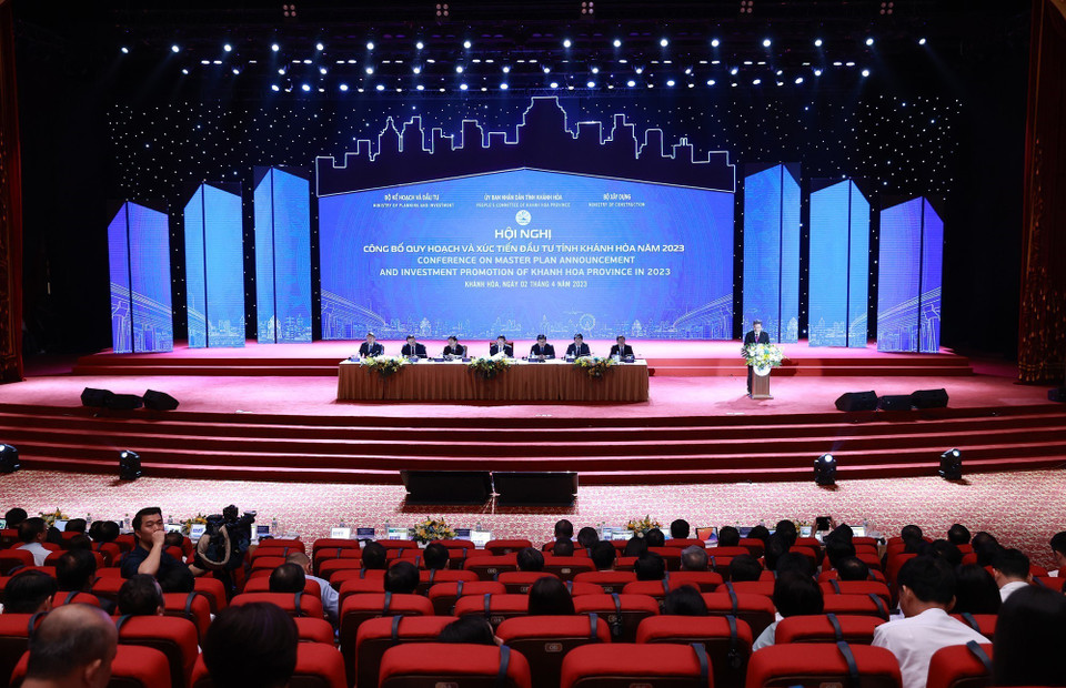 Hội nghị công bố quy hoạch và xúc tiến đầu tư tỉnh Khánh Hòa năm 2023. (Ảnh: Dương Giang/TTXVN)