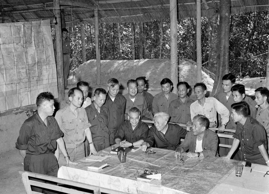 Bộ Chỉ huy Chiến dịch Hồ Chí Minh tại căn cứ Tà Thiết - Lộc Ninh (tháng 4/1975). (Ảnh: TTXVN)