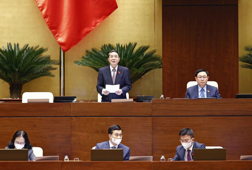 Phó Chủ tịch Quốc hội Nguyễn Đức Hải điều hành phiên họp. (Ảnh: Doãn Tấn/TTXVN)