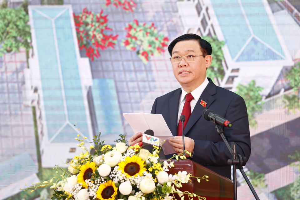 Chủ tịch Quốc hội Vương Đình Huệ phát biểu. (Ảnh: Doãn Tấn/TTXVN)