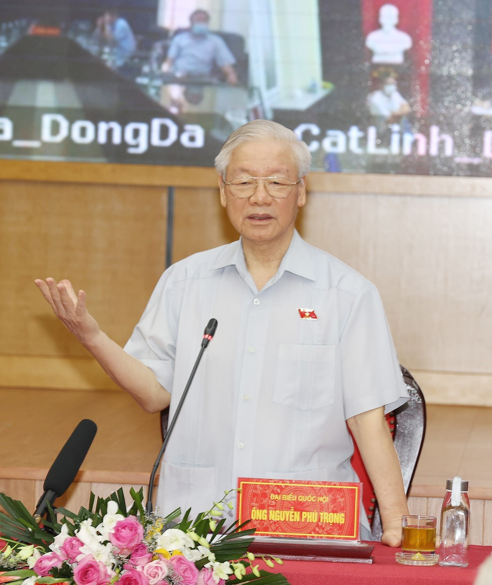 Tổng Bí thư Nguyễn Phú Trọng phát biểu. (Ảnh: Trí Dũng/TTXVN)