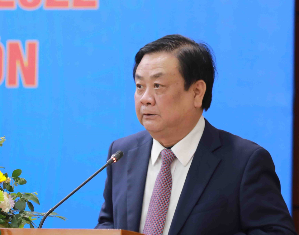 Bộ trưởng Bộ Nông nghiệp và Phát triển nông thôn Lê Minh Hoan phát biểu. (Ảnh: Vũ Sinh/TTXVN)