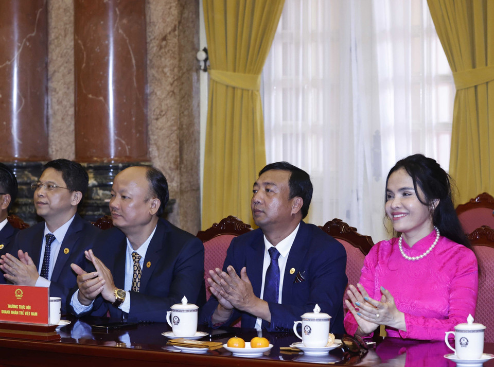 Các doanh nhân trẻ tham dự buổi gặp mặt. (Ảnh: Thống Nhất/TTXVN)