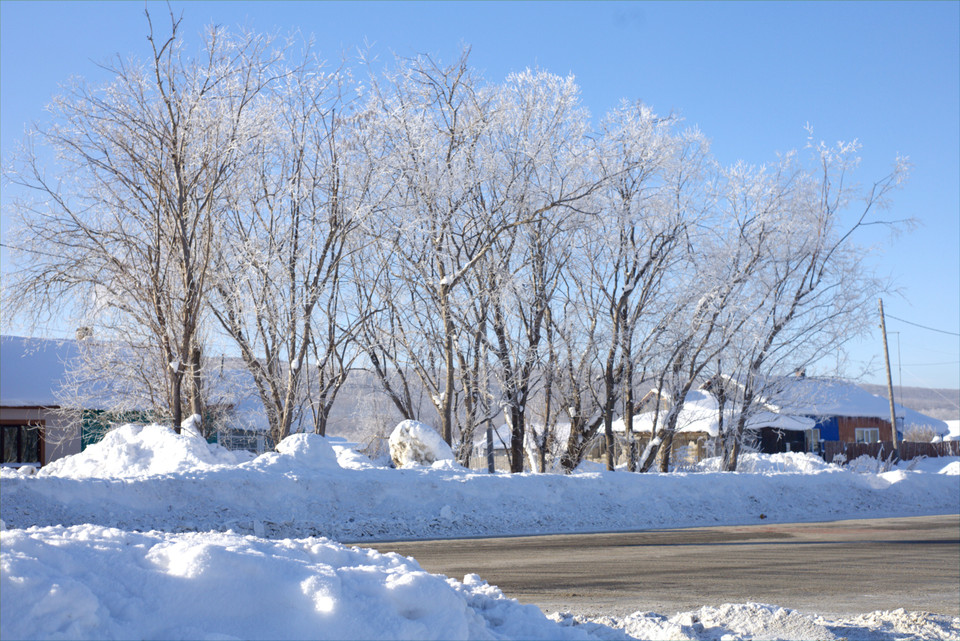 Làng quê Kamchatka trong mùa đông lạnh giá. (Ảnh: Trần Hiếu/TTXVN)
