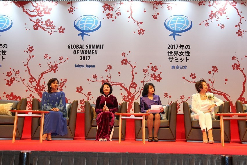  Phó Chủ tịch nước Đặng Thị Ngọc Thịnh tham dự và phát biểu tại Lễ khai mạc Hội nghị Thượng đỉnh Phụ nữ toàn cầu lần thứ 27, được tổ chức tại Thủ đô Tokyo (Nhật Bản) từ 11-13/5/2017. (Ảnh: Quang Hải/TTXVN)
