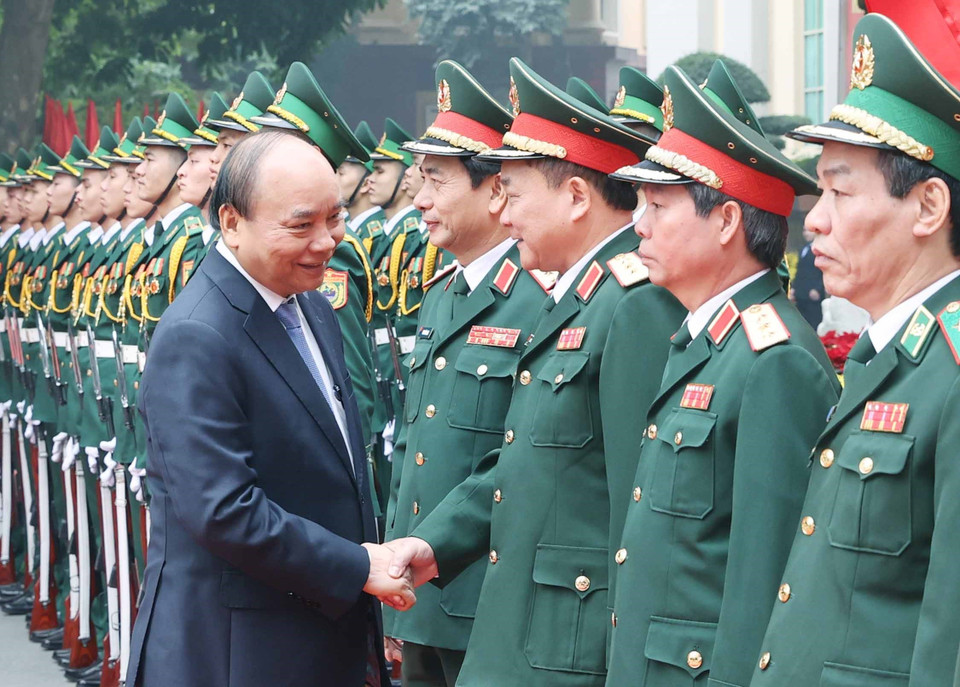 Thủ tướng Nguyễn Xuân Phúc với đại biểu. (Ảnh: Thống Nhất/TTXVN)